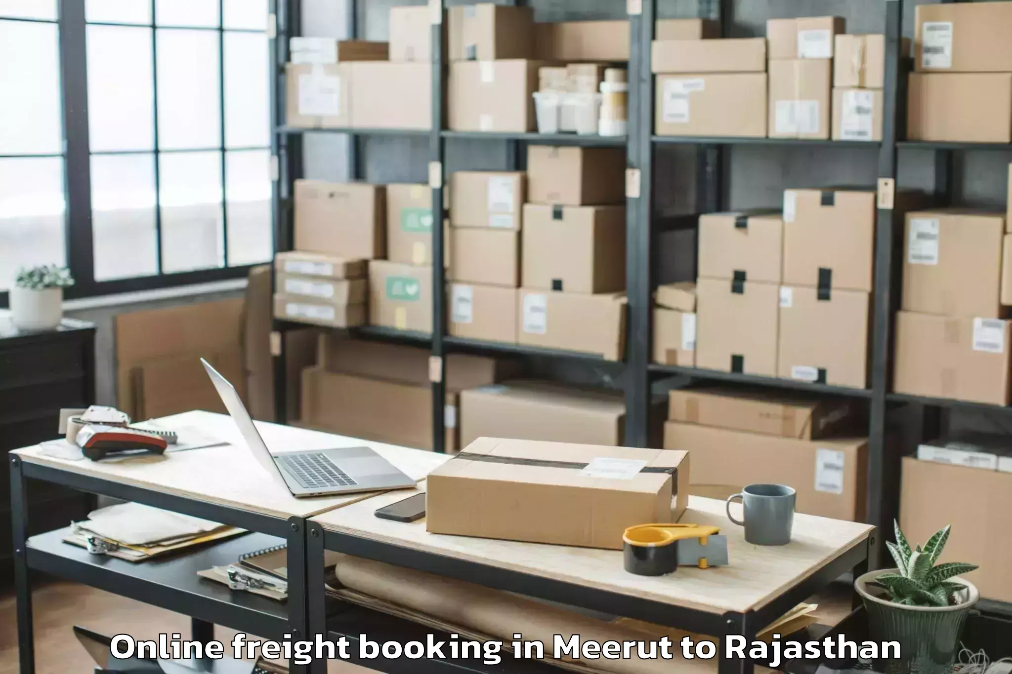 Easy Meerut to Kekri Online Freight Booking Booking